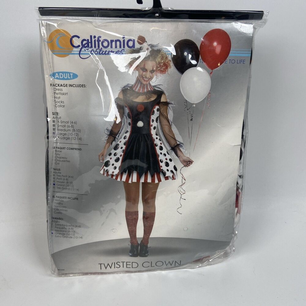 Scary Twisted Clown Halloween Costume California Costumes Full Sexy Outfit L